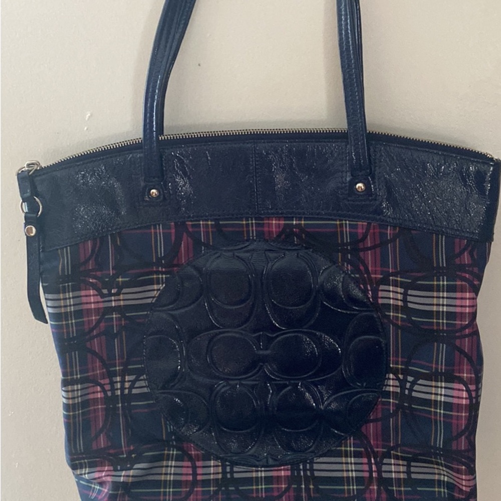 Genuine Plaid Coach Bag